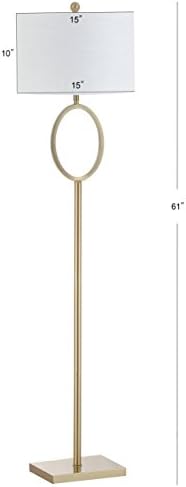 JONATHAN Y April 61" Metal LED Floor Lamp Hoop Design, Brass Gold