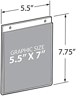 Azar Displays 162720 5.5-Inch Width by 7-Inch Height Wall U-Frame with Pre-Cut Hanging Holes, 10-Pack