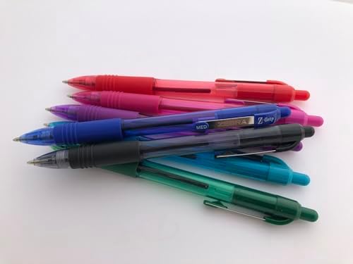 Zebra Pen Z-Grip Retractable Ballpoint Pen, Blue Ink, 0.7mm, 12-Pack