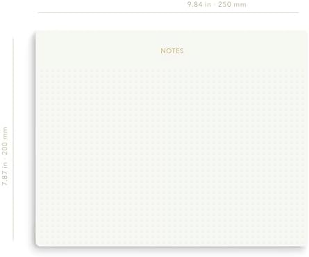 Pinesman Desk Notepad, Dotted, Gold Foil, 50 Tear-Off Sheets, 9.8 x 7.9 in