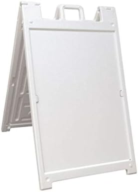 White 2-Pack of Plasticade Signicade Deluxe A-Frame Sidewalk Curb Sign Portable Folding Double-Sided Display with Quick-Change System