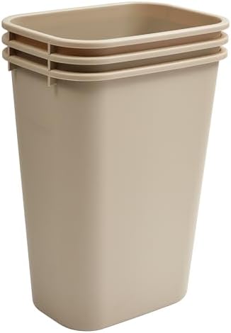 Winco PWR-41BE Waste Basket, 10 Gallon, Plastic ,Beige
