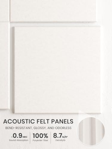 Bumusty 48"x 36" Large Felt Bulletin Board Tiles, Milky White
