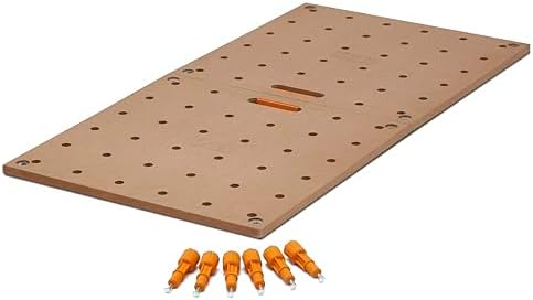 Bora Centipede Workbench Table Top For Bora Centipede Work Stand Saw Horses - 24" x 48" - Includes Wood Top with 3/4" Dog Holes + 6 Quick-Twist Lock Handles for Portable, Temporary Work Bench, CK22T