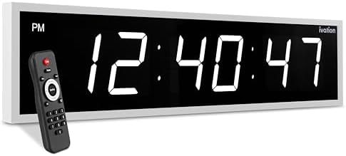 Ivation Oversized Digital Wall Clock with Large LED Display & Timer, 48"