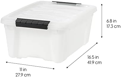 IRIS USA 4-Pack 13 Quart Storage Bins with Lids, Pearl