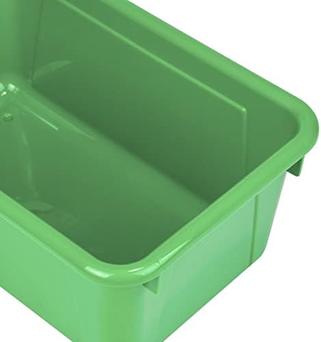 Storex Small Cubby Bins – Plastic Storage Containers for Classroom, 12.2 x 7.8 x 5.1 inches, Class Green, 5-Pack (62417A05C)