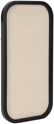 Kate and Laurel Hutton Transitional Wall Pinboard, 12 x 24, Black, Modern Rounded Rectangle Wall Organizer for Use as Cork Board, Vision Board, or Bulletin Board