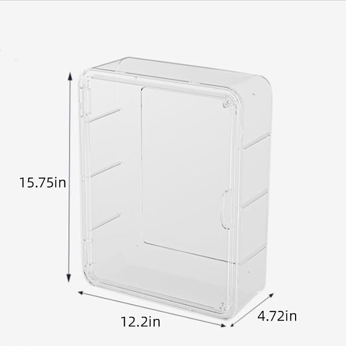 BOHOIDEE 4 Tiers Clear Display Case for Figures, Acrylic Storage Organizers Box with Magnetic Door, Wall-Mounted Dustproof Showcase for Collectibles Action Figure
