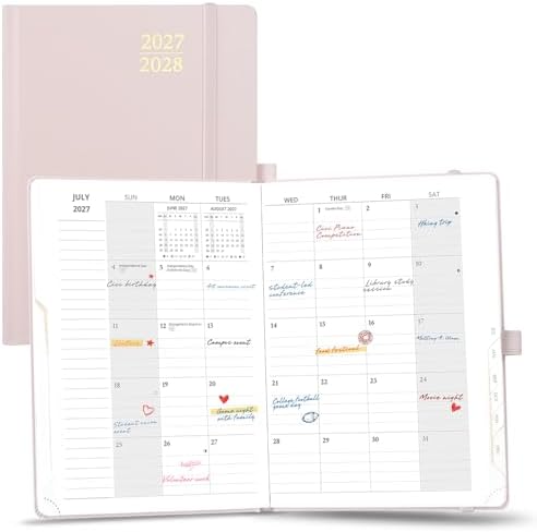 POPRUN Monthly Planner 2027-2028, 6.25" x 8.5", 18-Month Calendar Book