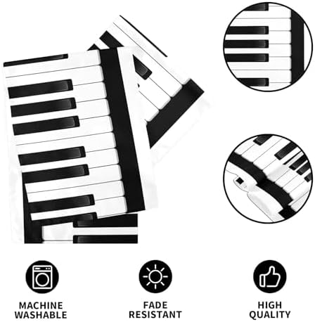 ALAZA Double-Sided Music Black and White Piano Keys Table Runner 14x108 Inches Long,Table Cloth Runner for Wedding Birthday Party Kitchen Dining Home Everyday Decor