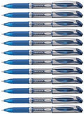 Pentel EnerGel Deluxe Liquid Gel Pen, Bold Line, Metal Tip, Blue Ink, Box of 12 (BL60-C)