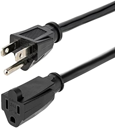StarTech 6ft Heavy Duty Extension Cord, 15A 125V, 14AWG, Black (PAC101146)