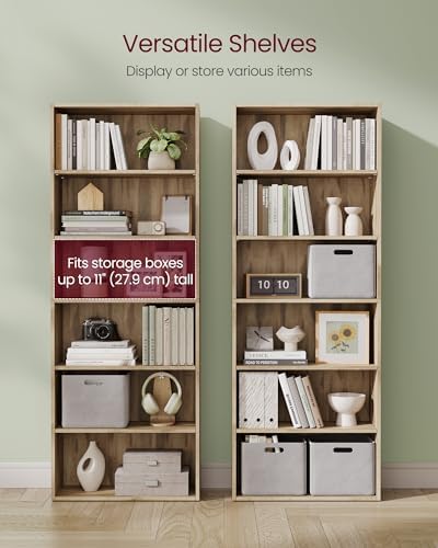 VASAGLE 6-Tier Bookshelf, Storage Organizer, 23.6 x 9.5 x 63.2 Inches