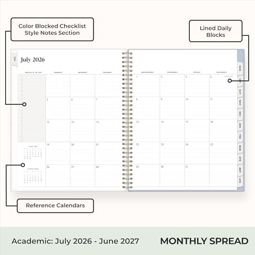 Blue Sky 2026-2027 Weekly & Monthly Academic Planner, 8.5"x11", Stratford