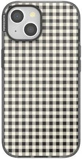 PopSockets iPhone 15 Phone Case with MagSafe- Black Gingham