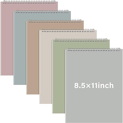 Maitys 6 Pcs Steno Spiral Notebooks, Delicate Color, Classic Style