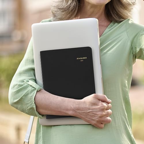 AT-A-GLANCE 2027 Appointment Book Planner, Daily Group Planner, 8" x 11", Four Person, Quarter-Hour, Black (708220527)