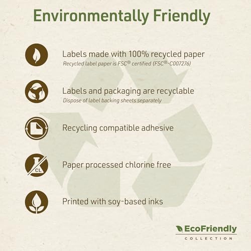 Avery® EcoFriendly Recycled Shipping Labels, 8-1/2" x 11" Full-Sheet Labels, White, Permanent Adhesive, Laser & Inkjet Printers, 10 Total, Great for Mailing, Product Merchandising, and More (48809)