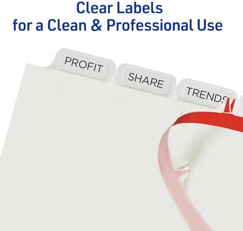 Avery Index Maker Clear Label Dividers, 8-Tab, White, 25 Sets