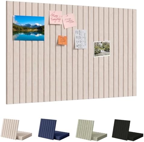 Large Felt Bulletin Board with Self-Adhesive | 6 Pack 36"x24" Cork Board Alternative | Notice Boards with 35 Pushpins, Secure and Easy to Install, Home Office Decor Classroom Decor - Oatmeal