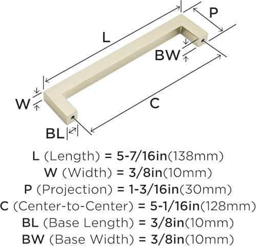 Amerock | Cabinet Pull | Golden Champagne | 5-1/16 inch (128 mm) Center to Center | Monument | 1 Pack | Drawer Pull | Drawer Handle | Cabinet Hardware