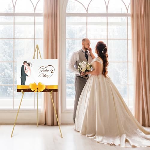 Display Easel Stand for Wedding Sign, Tripod Collapsible Portable Easel