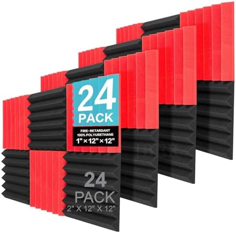 JBER 24 Pack Acoustic Panels, Studio Foam Wedges Soundproof Wall Panels