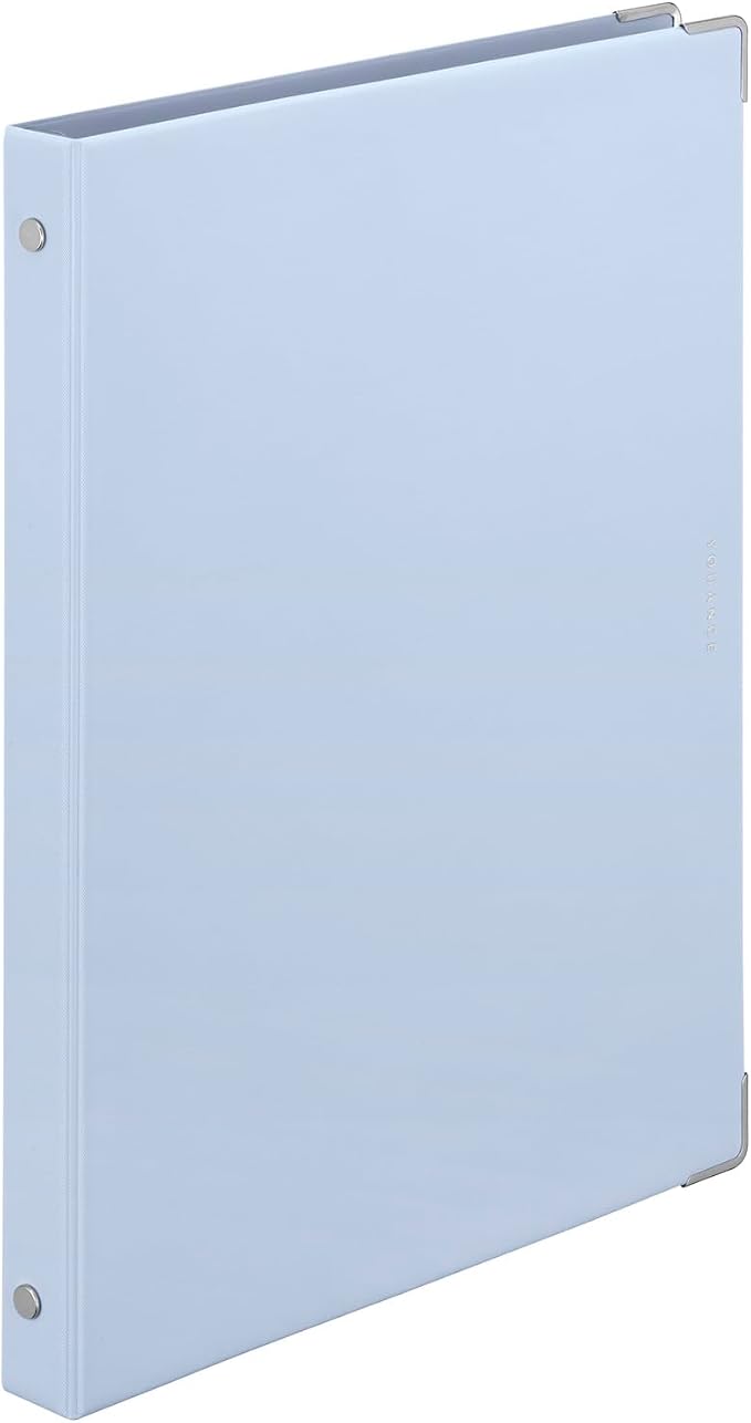 Maruman YOUANCE 26-Ring Binder, Holds 70 Sheets, B5 7.17"x10.12", Blue Gray | Durable Vinyl Cover, Storage Pocket, Includes 10 3mm Graph Paper Sheets & Clear Sheet Protector, Made in Japan