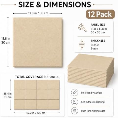 Felt Bulletin Board Tiles, Cork Board Alternative, 48 x 36 in