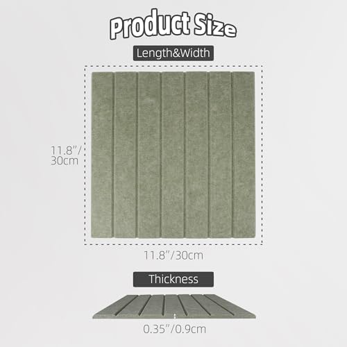 Cork Board Alternative-Felt Slat Wall Paneling,Office Bulletin Board for Decoration, Suitable for Displaying Photos and Documents, with Removable Adhesive Labels,12-Pack (Cinerous)