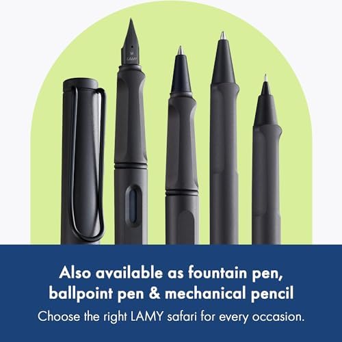 LAMY safari umbra - Rollerball Pen with ergonomic grip & line width M - for pleasant long writing - made of robust ASA plastic - including rollerball refill LAMY M 63 in black