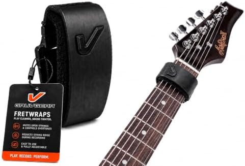 Gruv Gear Fret Wrap & Guitar Mute, Fretwrap for Acoustic, Electric & Bass | String Dampener Recording, Tapping & Practice Accessory (1 Pack, Medium Steel, Fits 5 String Bass, 7 String Guitar)