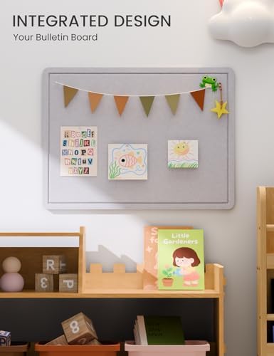 Fluxynara 23.6" x 17.1" Bulletin Board, Soft Gray