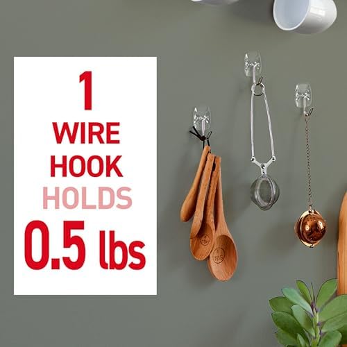 Command Small Clear Wire Toggle Hooks, 40 Wall Hooks and 48 Strips, Damage-Free Hanging with Adhesive, Great forHanging, Organization and Storage, Holds up to 0.5 lb (Pack of 4)