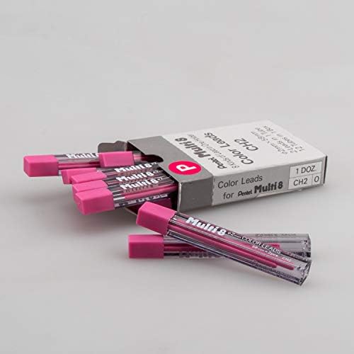 Pentel Arts 8 Colour Pencil Lead Refill, Pink, 24 Pieces of Lead (CH2-P)