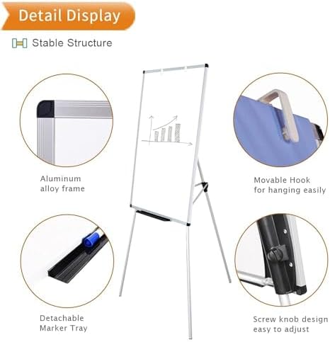 VIZ-PRO Magnetic Whiteboard Easel, 36 x 24 Inches, Portable Dry Erase Board