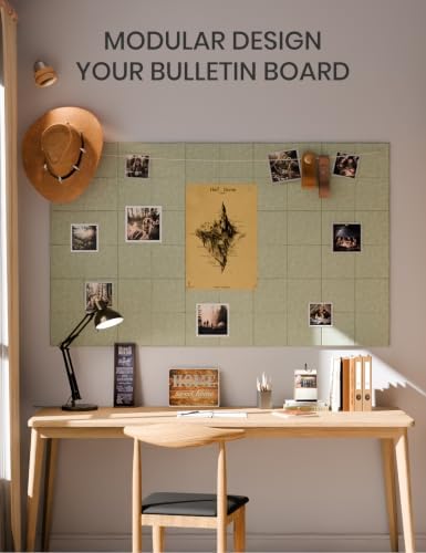 Fluxynara Felt Bulletin Board & Cork Board Alternative, Sage Green
