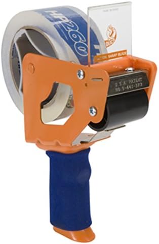 Duck High Performance Clear Packing Tape with BladeSafe Dispenser –Tape Gun with HP260 Strong Packaging Tape for Shipping,Moving, Mailing & Boxes-3" Core, 1.88" x 60 Yards, Clear (1078566)(Pack of 6)