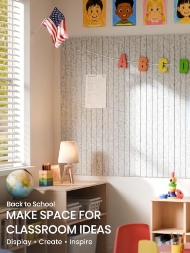 Bumusty 48"x 36" Large Felt Bulletin Board Tiles, Light Gray