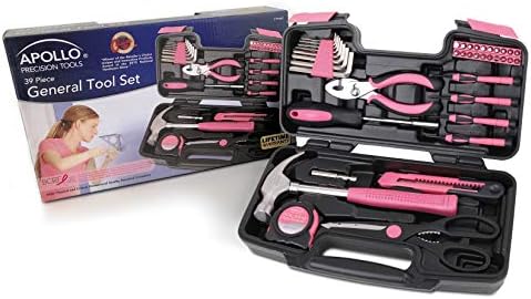 Apollo Tools 39 Piece General Household Tool Set, Pink DT9706P