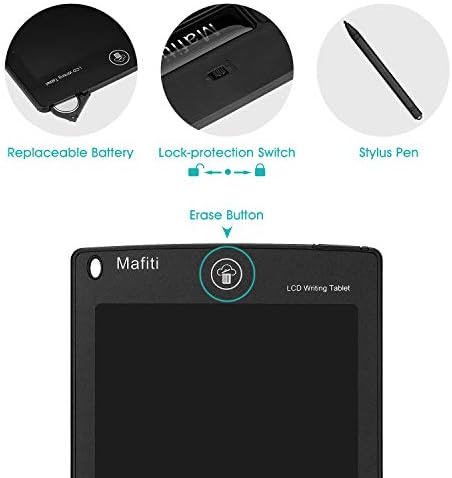 mafiti 10 Pack LCD Writing Tablet 8.5 Inch Electronic Drawing Pads for Kids Portable Ewriter Doodle Board Black