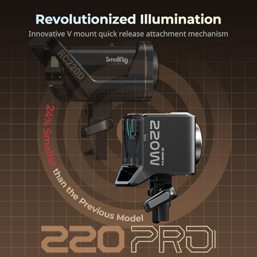 SMALLRIG RC 220B Pro 220W COB Video Light, Bi-Color Video Light 2700K-6500K