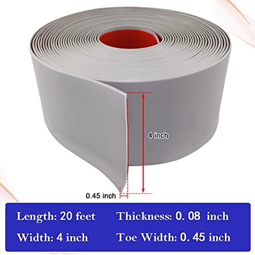 LSGCQ Vinyl Baseboard Molding Trim 4 Inch Self-Adhesive Vinyl Wall Base