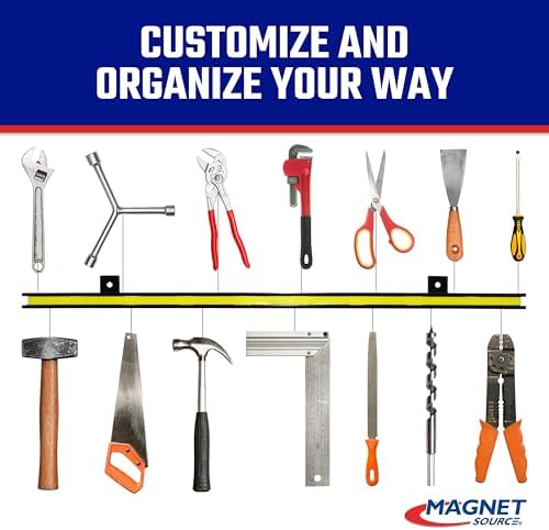 Master Magnetics 24" Magnetic Bar Tool Organizer - Easy to Install Magnet Storage Holder for House, Garage, Shed, or Job Site - Black Powder Coat