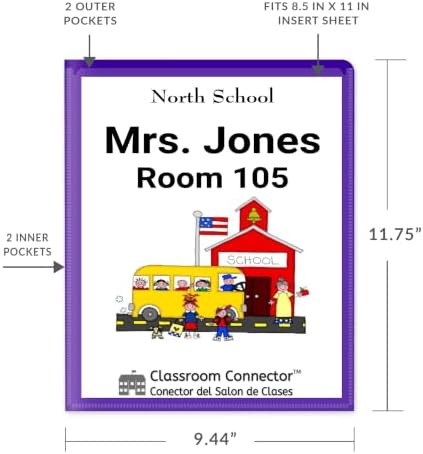 C-Line Classroom Connector School-to-Home Folders, Purple, 25 per Box (32009)