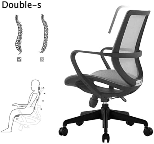 Office Chair Mesh Computer Chair with Lumbar Support Arm Modern Swivel Office Chair (Colour: B) (Colour: B) (A)