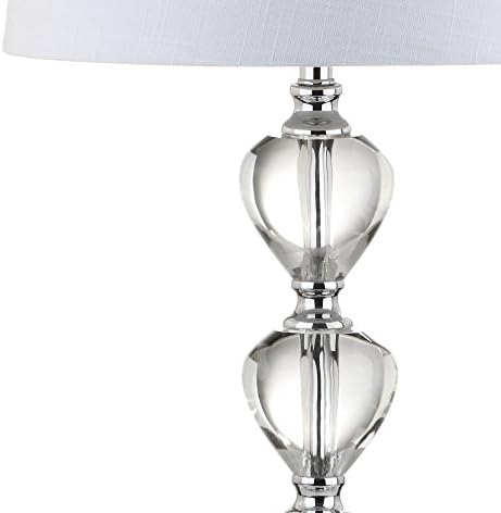 JONATHAN Y Cole 27" Traditional Crystal Bedside Table Lamp, Clear/Chrome