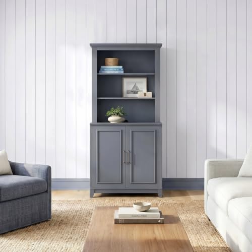 Martha Stewart Lily Pond Modular Base Cabinet and Hutch, Slate Blue