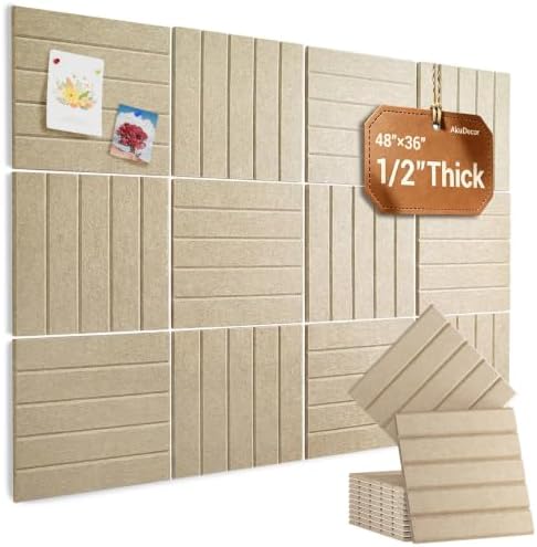 48" x 36" Large Felt Bulletin Board 1/2" Thick, Tan